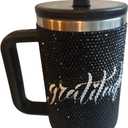 40 Oz Bling Rhinestone Gratitude Tumbler with Straw and Handle  Leak-Proof Double Wall Stainless Steel Cup  Vacuum Insulated, Reusable for Hot & Cold Drinks, Stylish Gift For Women Or Back-To-School