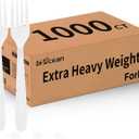 Plastic Forks 1000 Count Extra Heavy Duty Disposable Fork Bulk Plastic Forks White Silverware Reusable Disposable Cutlery for Home Restaurant Party Picnic