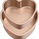Yomvzake Heart Cake Pans 5 Inch 7 Inch Cake Mold, Nonstick Heart Shaped Cake Pans Set of 2, Cheesecake Pans wih Removable Bottom for Valentine's Day Baking