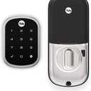 Yale | LiftMaster Smart Lock with Touchscreen Deadbolt- Works with myQ App & Key by Amazon in-Garage Delivery when paired with Smart Garage Hub (sold separately), Satin Nickel