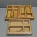 Grow Forward Bamboo Drawer Organizer Boxes - Set of 21 Wooden Drawer Organizers for Kitchen, Bathroom, Office, Desk, Vanity, Makeup - Non-Slip Junk Drawer Organizer Trays for Storage and Organization