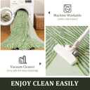 YIHOUSE Green Rug for Living Room, 69 Modern Abstract Area Rug, Geometric Contemporary Wave Striped Rugs for Playroom Nursery, Washable Nonslip Large Ultra-Thin Rug for Bedroom Dining Room