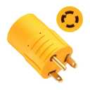 NEMA TT-30P to L14-30R Adapter, 30 Amp 3 Prong Male to 4 Prong Female Twist Locking RV Generator Plug Adapter for Campers and Portable Generators