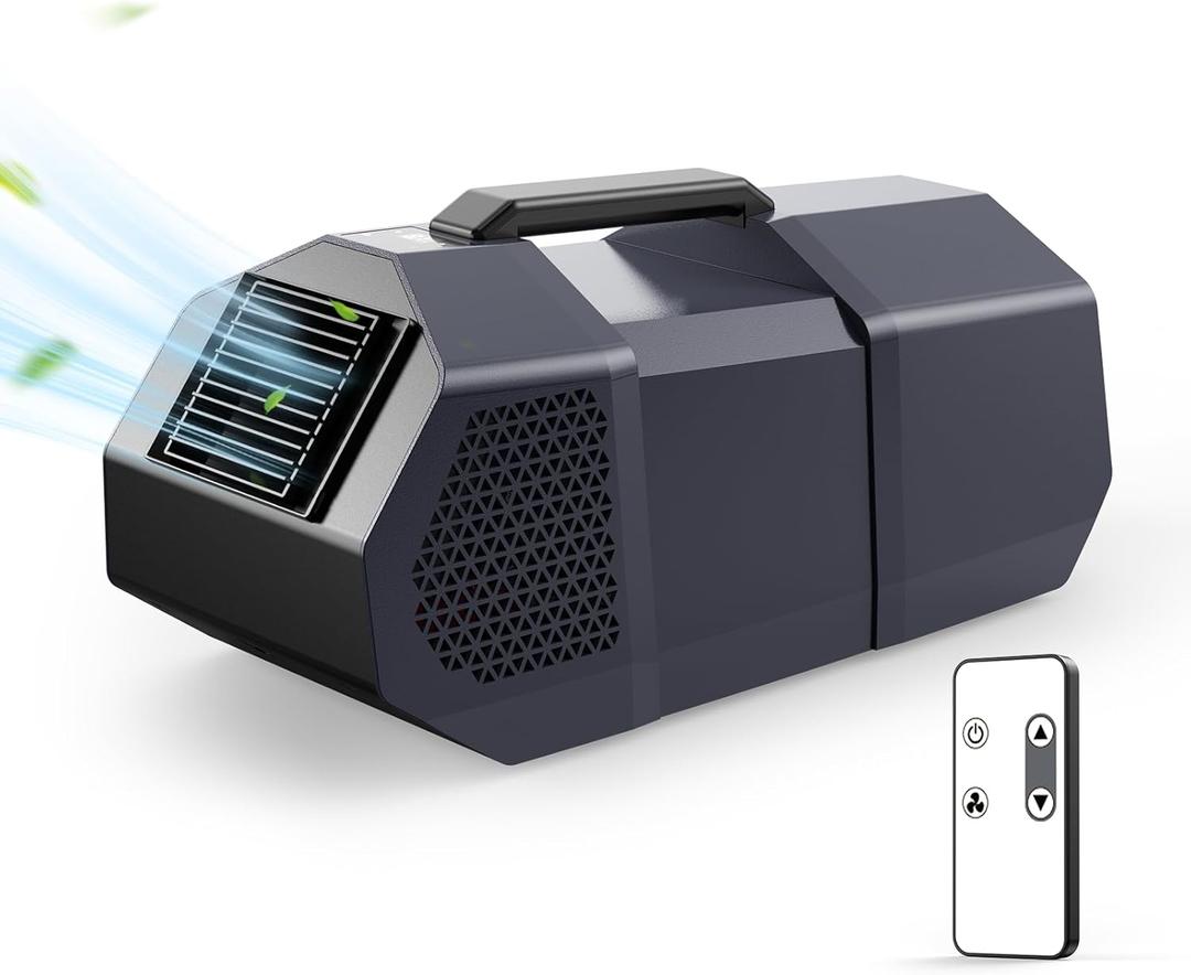 Portable Air Conditioners, 2416BTU Camping Tent Air Conditioner, 240W Ultra-Low Energy Consuming, 14lb Compact & Lightweight Outdoor AC Unit for Car, RV, Pets, Camp, BBQ, Remote Control & Touch Screen