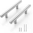 40 Pack Kitchen Cabinet Handles Drawer Pulls Brushed Nickel Stainless Steel, 5" Length (3" Hole Center) Kitchen Cabinet Hardware