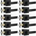 Hasmikit 10 Pack Matte Black Door Handles Privacy Door Levers, Heavy Duty Bed and Bath Door Locks Interior Door Knobs, Reversible Keyless Flat Levers with Square Rosette
