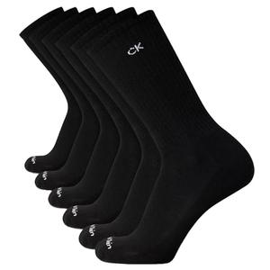Calvin Klein Men's Cushion Crew Socks - 6 Pack (One Size, Black), Size 7-12
