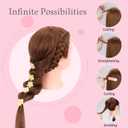 Mannequin Head Human Hair 22"-24" Female 100% Human Hair Mannequin Head Hair Styling Cosmetology Manikin Head Doll Head for Hairdresser with Clamp Holder and Tools (dark brown)