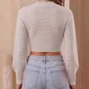 ZESICA Women's Fall Mock Neck Cropped Sweaters 2026 Long Sleeve Soft Ribbed Knit Pullover Tops Winter Fashion Outfits (Beige, S)