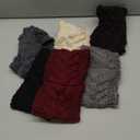 Pangda 6 Pieces Women's Winter Headbands Cable Knitted Headbands Knit Earmuffs Chunky Ear Warmers for Women Girls Wear and Sport(Black, Purplish Red, Beige, Dark Gray, Gray)