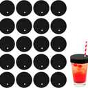 20pcs Drink Cover Scrunchies, Women's Drink Protectors Lids with Straw Holes for 6-16cm/2.43-6.2 Inch Drug-Proof Reusable Beverage Covers for Nightclub Parties