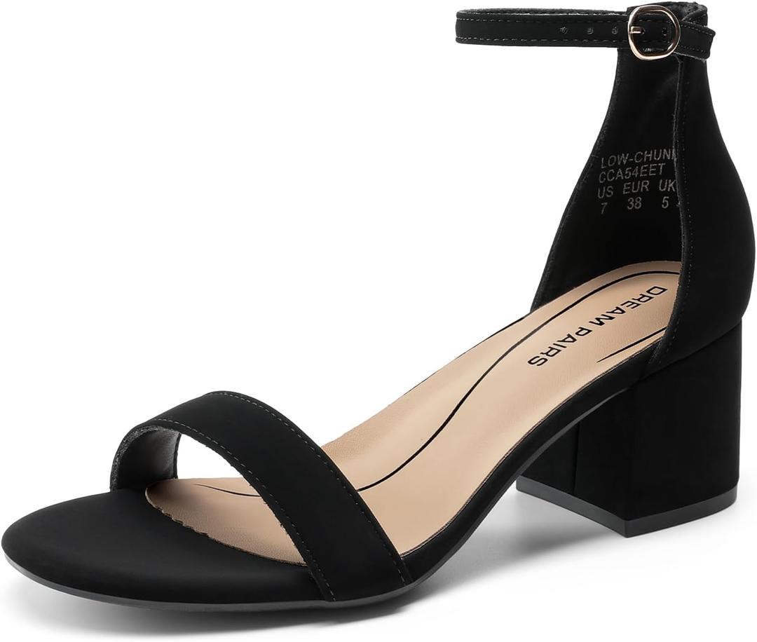 DREAM PAIRS Womens Low-Chunk Low Heel Pump Sandal 7.5