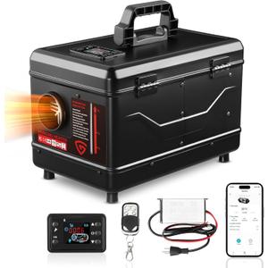 12V 8KW Diesel Heater All-in-One Air Diesel Parking Heater 110V/24V Come with APP Remote Control and LCD Screen Suitable for Home Shop Garage RV Trailer Boat, Black