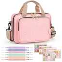 Bible Cover Case for Women, Large Bible Bag Carrying Case with Shoulder Strap, Bible Study Supplies Bible Journaling Kit Book Carrying Case with Bible Highlighters Tabs