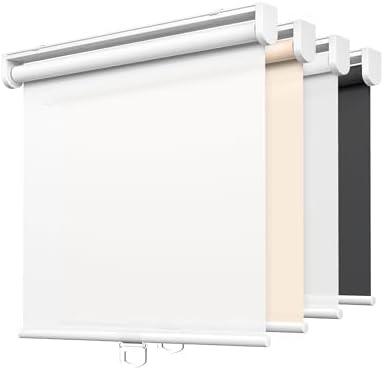 LazBlinds No Tools No Drill Cordless Roller Shades, Light Filtering Roller Blinds for Windows, Thermal Insulated UV Protection Roll Up Window Blinds and Shases, 24'' W x 72'' H, White