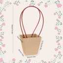 Pafeooui 20 Pack Paper Flower Gift Bags, Waterproof Bouquet Bags with Handles for Birthday, Wedding, Party Favors Brown 3.15x3.15x4.92 Inch