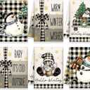 6 Pcs Winter Snowman Kitchen Towels Buffalo Plaid Gnome Dishtowels 21 x 14 Inch Absorbent Decorative Hello Winter Bathroom Hand Towel for Kitchen Bathroom Farmhouse Decor Gift (Elegant Colors)