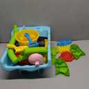 deAO Beach Toys for Kids 21 Pcs Sand Toys Set Includes Wagon Water Wheel Beach Tool Kit Watering Can Molds Summer Gifts for Toddlers Ages 3-8