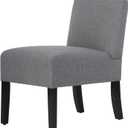 BestMassage Dining Chairs for Living Room Armless Chair Modern Design Fabric Armless Contemporary Accent Dining Chairs Sofa with Solid Wood Legs (Grey)