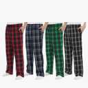 Motarto Men's Pajama Pants Flannel Plaid Pajama Sleep & Lounge PJ Bottoms Warm Sleepwear with Drawstring Pockets, XL