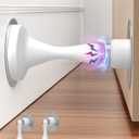 Door Stoppers, Magnetic Door Stop 2 Pack Adhesive Stick & Screws Stainless Steel, Door Stop Holder to Keep Door Open Wall & Floor Mount, Magnetic Door Catch Stoppers for Bottom of Door, White