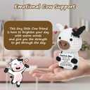 Guokoko Mini Positive Crochet Cow Gifts for Women Men Friends, Inspirational Emotional Support Stuffed Animal Handmade Crochet Cows Gifts for Coworker Friend Birthday Party Decorations