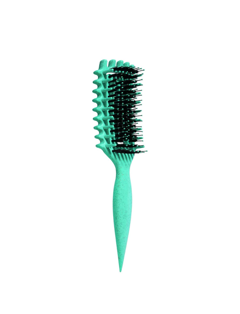Curl Defining Brush for Curly Hair, Flexible Detangling and Styling Brush, Reduces Frizz and Pulling, Perfect for Wet & Dry Hair Care (GREEN)