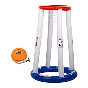 Franklin Sports NBA Alley-Hoop Kids Inflatable Toy Basketball Hoop Set - Indoor + Outdoor Mini Inflatable Hoop + Basketball Set for Kids Ages 3+ - Boys + Girls Basketball Toy - 48" Inches