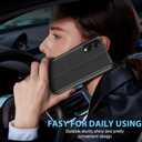 S25 Edge Flip Case for Samsung Galaxy S25 Edge 5G Case, Clear View Slim Fit Leather Cover for Samsung S25 Edge Phone Case with Kickstand Rugged Heavy Duty Shockproof Bumper Shell, 6.66 Inches (Black)