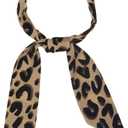 Allegra K Skinny Scarf Womens Thin Long Neckscarf Fashion Leopard Print Hairband Waistband Bag Handle Accessory (Brown)