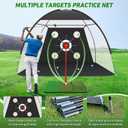 Golf Net, 10x7FT with Golf Practice Mat, Hitting Aid Nets for Backyard Driving Chipping Training Swing with Targets Outdoor or Indoor Gifts for Men/Dad/Him