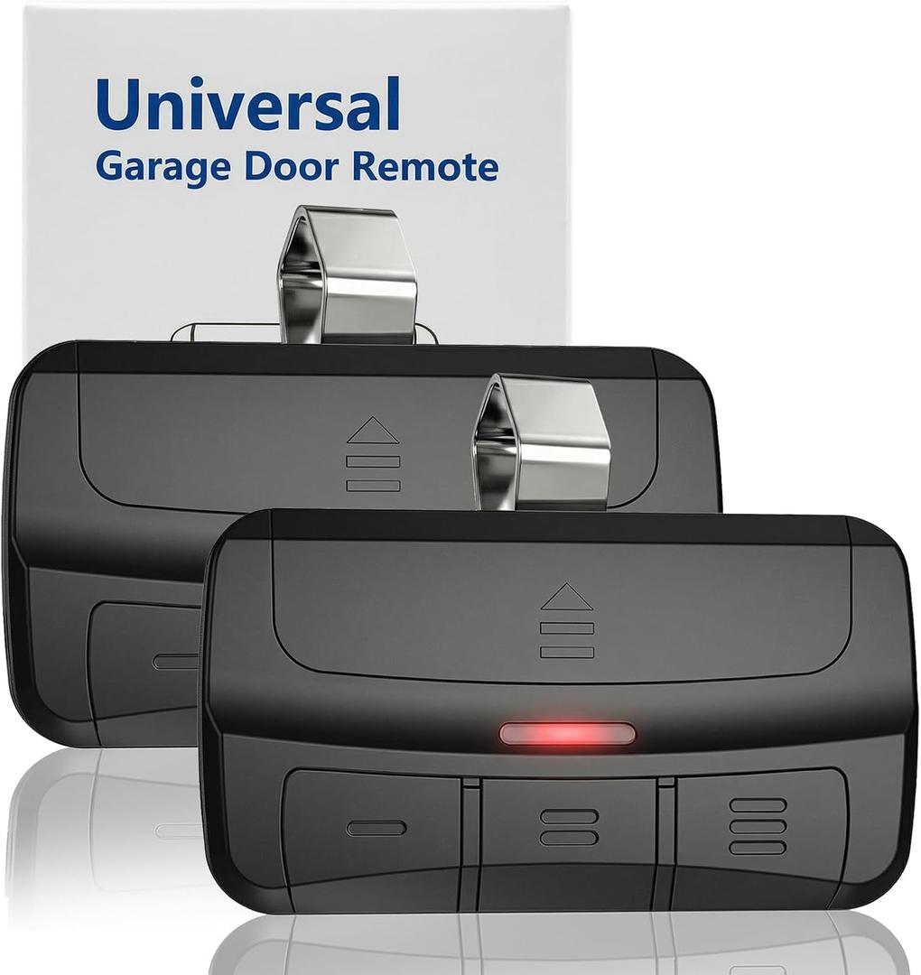 Universal Garage Door Opener Remote 3-Button Compatible with LiftMaster Chamberlain Craftsman Genie Overhead Door Linear Wayne Dalton Opener has Learn Button or DIP Switch Programmable