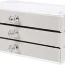 Multi-function Jewelry Box for Home Elegant Necklace Organizer and Earring Holder Three Drawers Dust Storage for Rings and Accessories Design (Beige)