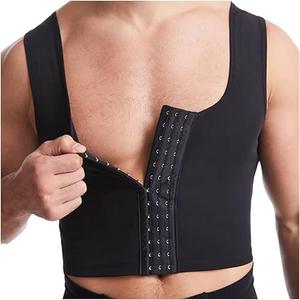 Ovnshery Men Compression Vest for Post Surgery Gynecomastia Mens Chest Compression Vest Post Top Surgery, X-Large