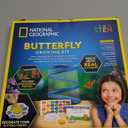 National Geographic Butterfly Growing Kit - Butterfly Habitat Kit with Voucher to Redeem 5 Caterpillars (S&H Not Included), Butterfly Cage, Feeder