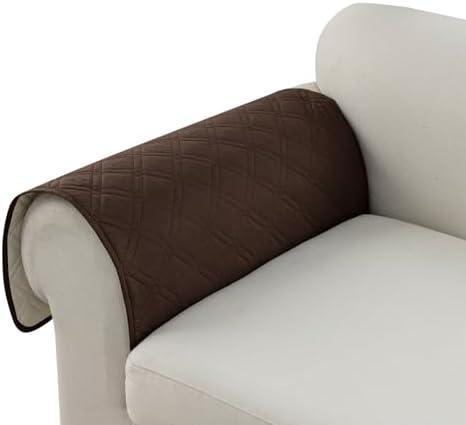 Genina Sofa Armrest Cover, Anti-Slip Armchair Slipcovers for Dogs Cats Pet, Water Resistant Couch Arm Cover for Backrest Recliner Loveseat, L Shaped Sofa, 23.6 x 27.5 Inches（2 Pieces）