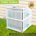 Air Conditioner Fence 36" W X 45" H Trash Can Fence Pool Equipment Enclosure Vinyl Privacy Fence Outdoor No Dig Privacy Fence 3 Panels with Metal Stake, White