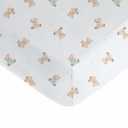 American Baby Company 100% Natural Cotton Fitted Crib Sheet 52" x 28" - Soft, Breathable, Hypoallergenic & Gentle Toddler Bed Sheet, Bear, Neutral for Boys & Girls
