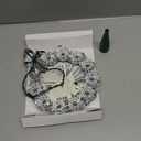 Brizled Christmas Tree Topper, 8" Lighted Angel Tree Topper with 11 Count Lights, Silver Tinsel Wreath Tree Toppers, Warm Lighted Angel Tree Topper with 10 Flowers, Plug-in Treetop for Christmas Tree