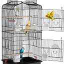 VEVOR 41-inch Open Top Large Parrot Bird Cage, Hanging Bird Cage for Parakeets Finches Canaries Lovebirds Cockatiels Budgies Small Quaker Conures Travel Pet Flight Birdcage with Swing and Perch
