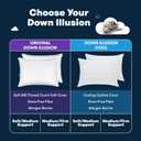 Serta Down Illusion Soft Hypoallergenic Medium/Firm Bed Pillows for Side, Stomach or Back Sleepers (2 Pack), Queen, White