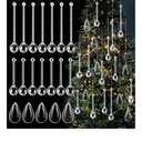 50 Pcs Christmas Crystal Teardrop Ornaments Christmas Acrylic Raindrop Ornaments Clear Water Drop Chandelier Pendant Icicles Hanging Decorations for Xmas Tree Wedding Home Party Supplies