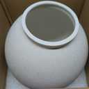 Minimalist White Ceramic Farmhouse Vase, Rustic Design for Home and Living Room Decor, Table, Bathroom, Holiday & Weddings (Ball-White)
