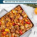 Full Size Commercial Quality Baking Sheet Pan, Bastwe Aluminum Cookie Tray Pan for Oven, Freezer, Bakery, Hotel Restaurant, Thick Steel Rim Prevents Warping (6 Pack, 26 x 18 Inch), 6pk Full Size Sheet