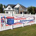 2 x 250th Anniversary Banner Flag 1776-2026, Patriotic 250th Anniversary USA Banner for July 4th Decorations, White Red Blue American Anniversary Flag, Outdoor Indoor Decor for Yard Garden Porch Fence