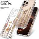 bicol for iPhone 16 Pro Case with Screen Protector, Enhanced Camera Protection, Crystal Acrylic Clear with Fashionable Pattern Designs for Girls Women, Slim Fit Protective Phone Cover, Cute Giraffe