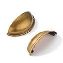 khtumeware 6 Pack 3" Antique Brass Drawer Pulls Cabinet Cup Pulls Vintage Kitchen Hardware Cabinet Handles Drawer Handles Knobs 3 inch Hole Center