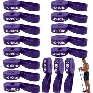 16-Pcs Resistance Bands Set - Premium Elastic Workout Bands for Home Gym, Strength Training, Yoga & Physical Therapy