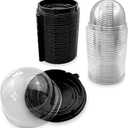 Treat Box Pack 50 - Pack Mini Cupcake Containers for Desserts - 2.8 x 2.8" Plastic Food Grade Mini Cupcake Boxes | Desserts Containers and Holiday Gift Wraps with Transparent Lids, Great for Parties