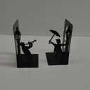Design Book Ends for Shelves Decorative Desk or Countertop, Hidden Metal Bookends Hold Books Heavy Duty, Bookend Holder for Home Decoration, Gift for Book End Lovers and Home Dcor (Set of 2)